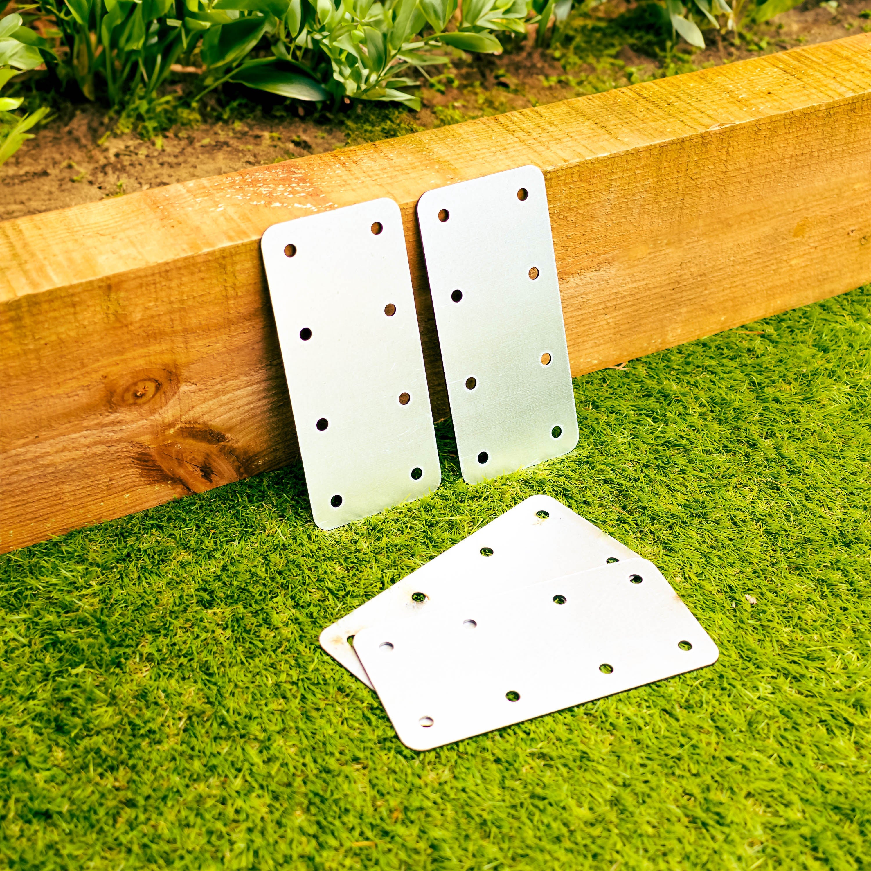 Standard Railway Sleeper Straight Flat Brackets - 170mm x 80mm (Pack of 4)
