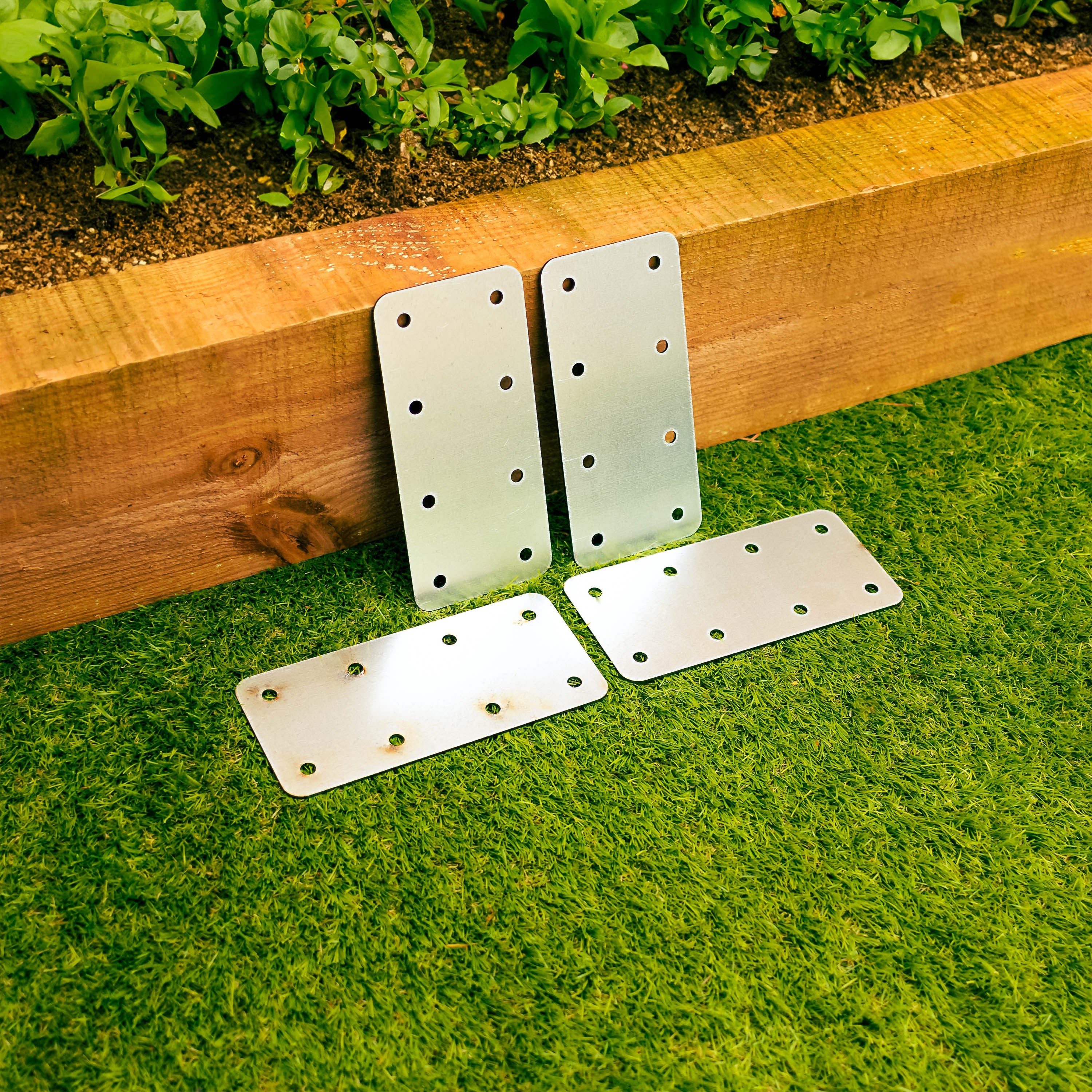 Standard Railway Sleeper Straight Flat Brackets - 170mm x 80mm (Pack of 4)