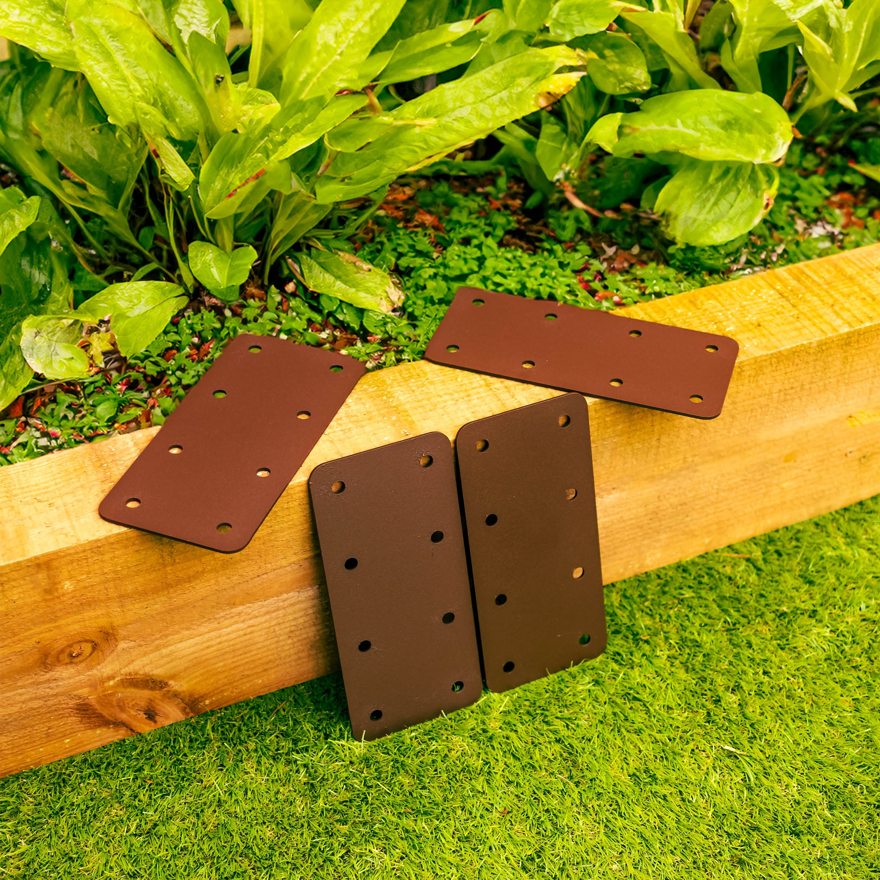Standard Railway Sleeper Straight Flat Brackets - 170mm x 80mm (Pack of 4)