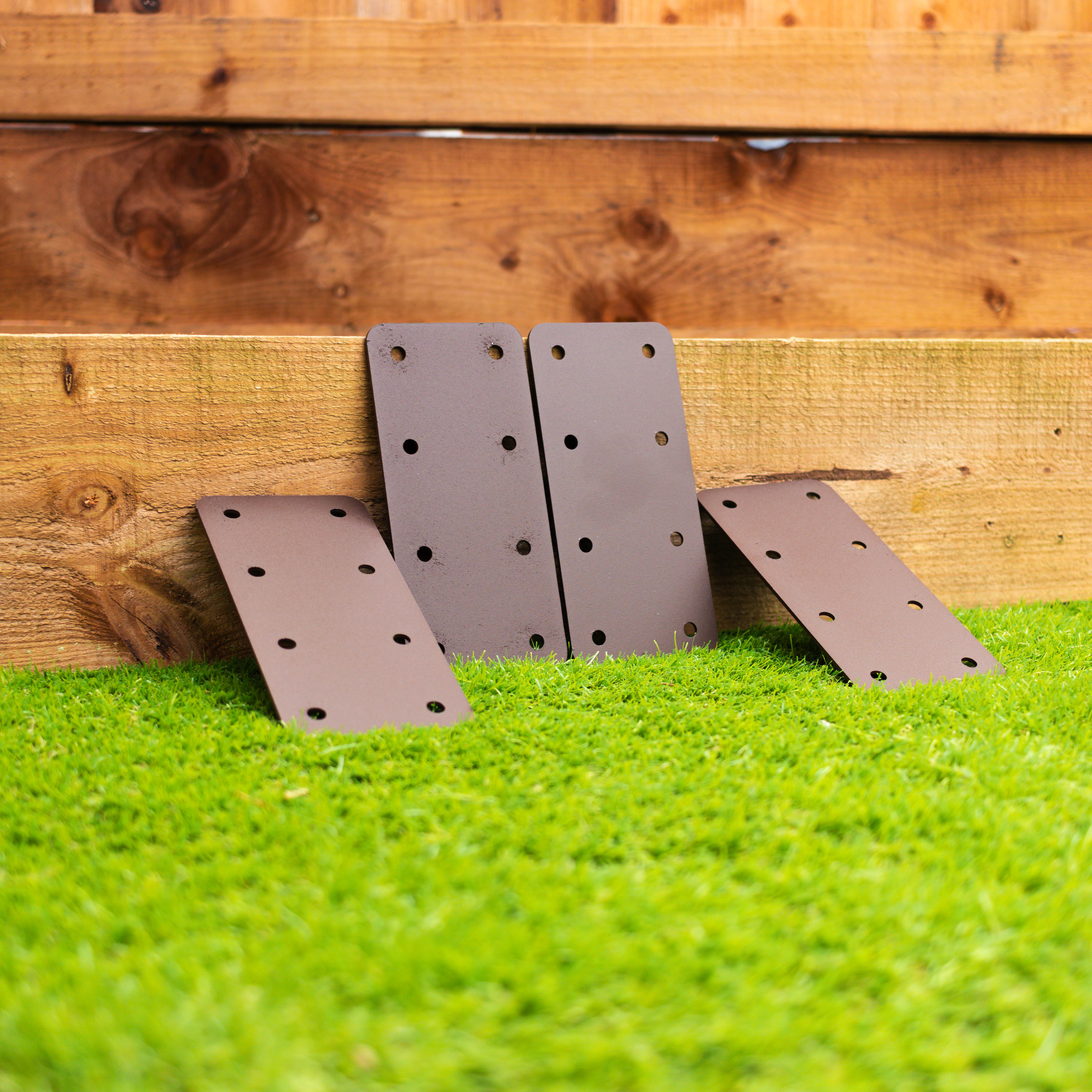 Standard Railway Sleeper Straight Flat Brackets - 170mm x 80mm (Pack of 4)