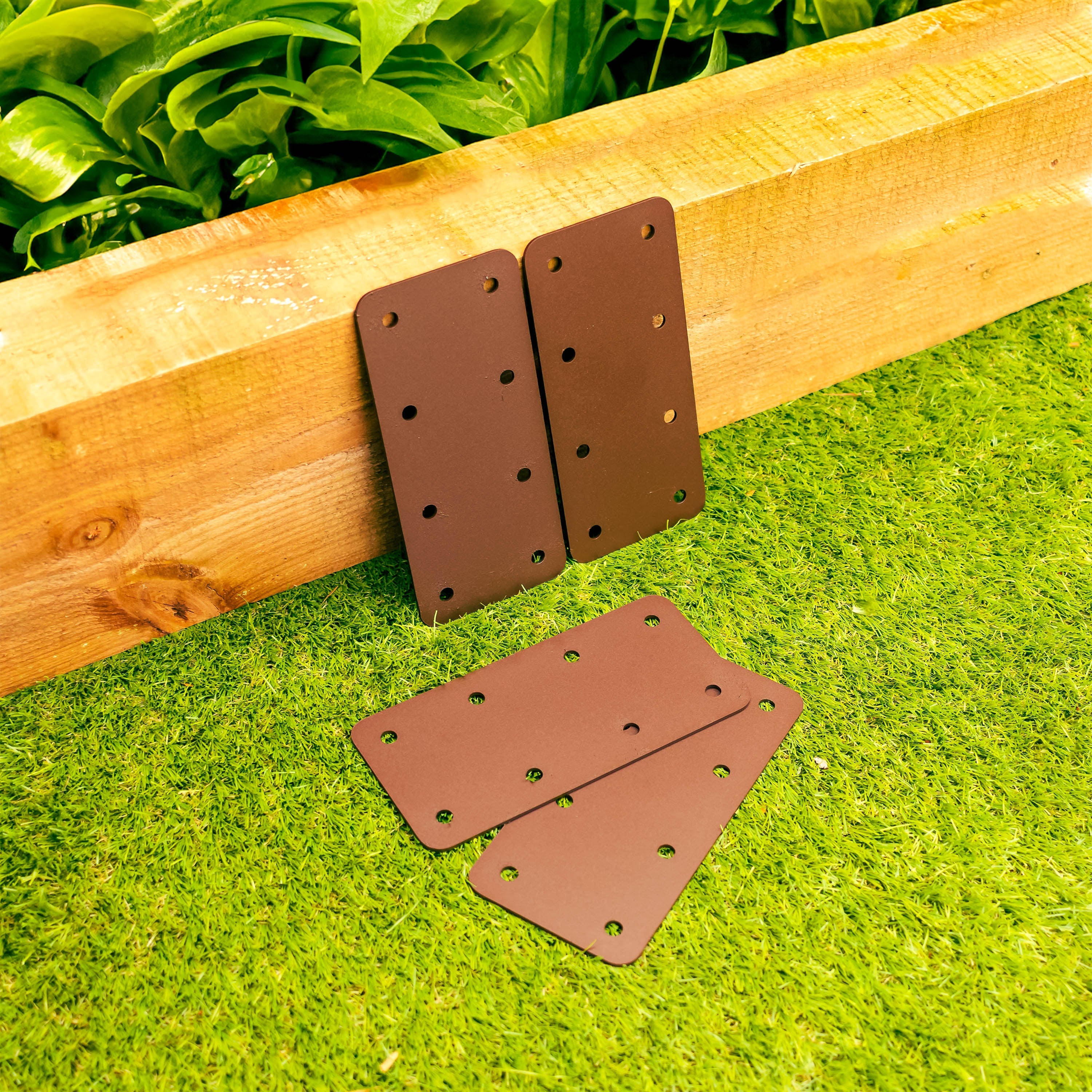 Standard Railway Sleeper Straight Flat Brackets - 170mm x 80mm (Pack of 4)