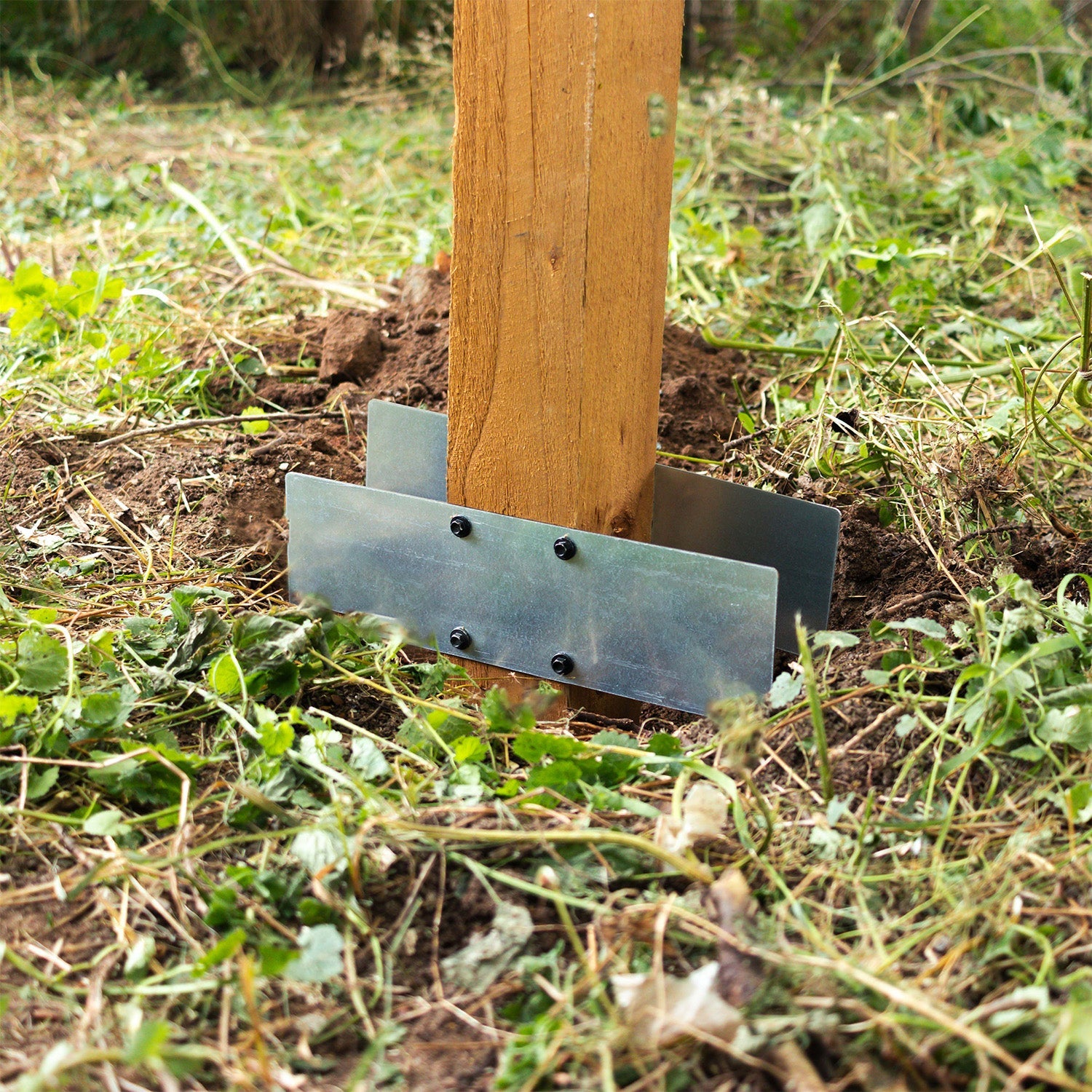 Fence Post Anchor Brackets Pair for 4" / 100mm Wood