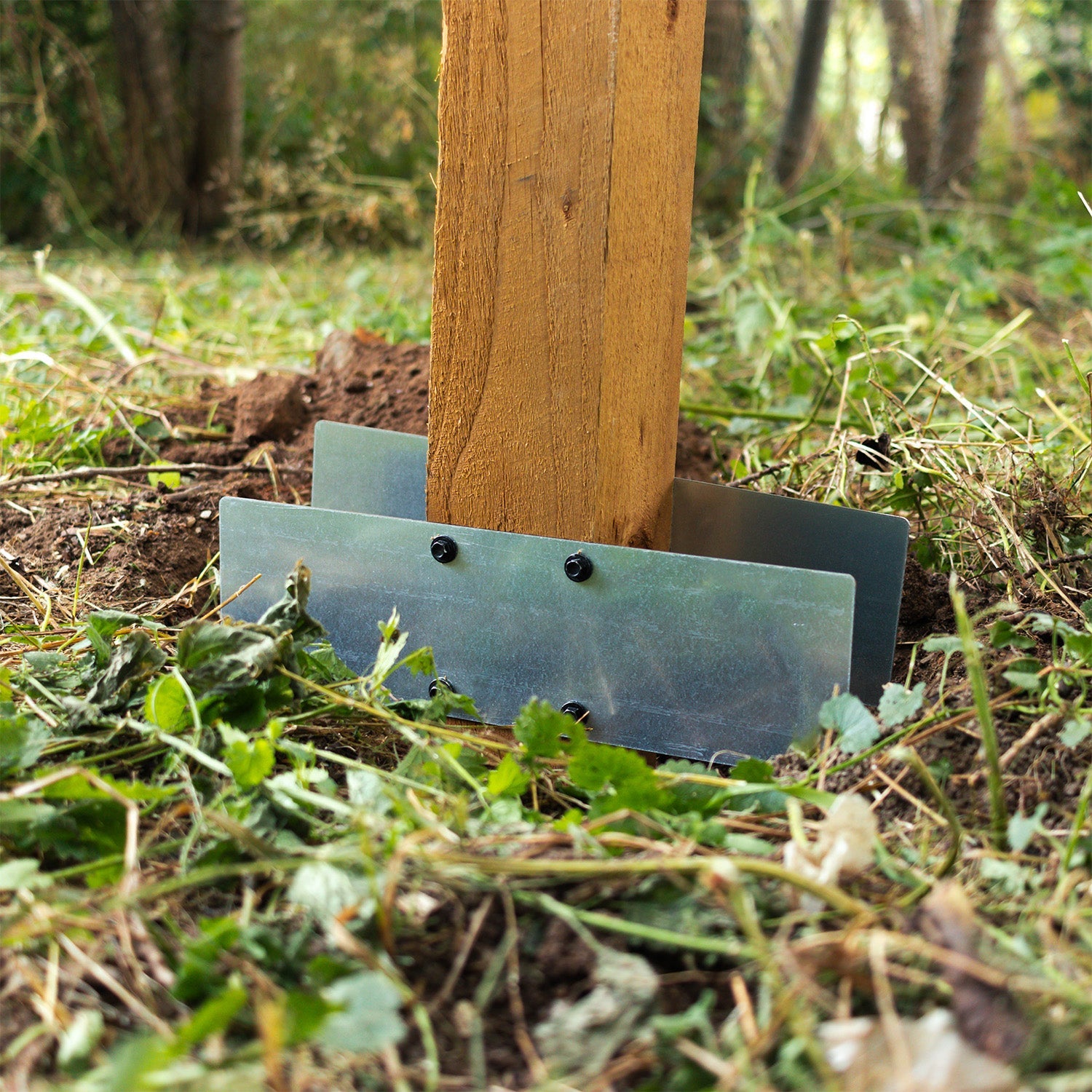 Fence Post Anchor Brackets Pair for 4" / 100mm Wood