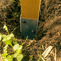 Light-Duty Drive-In Fence Post Mounting Staked Bracket Pair for 4" / 100mm Wood
