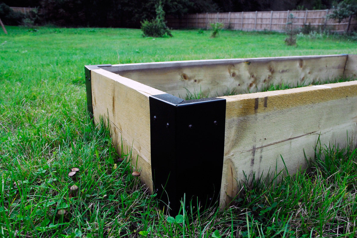 Large Corner Joining Railway Sleeper Brackets - Indoor Outdoors