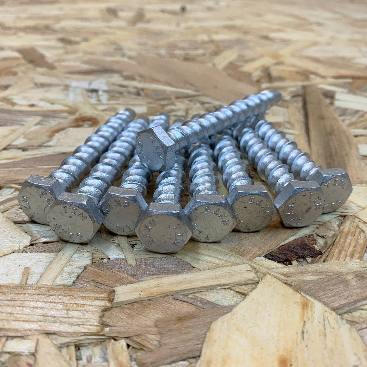 Silver Masonry Exterior Bolts Concrete Brick Stone and Wood Screws - Indoor Outdoors