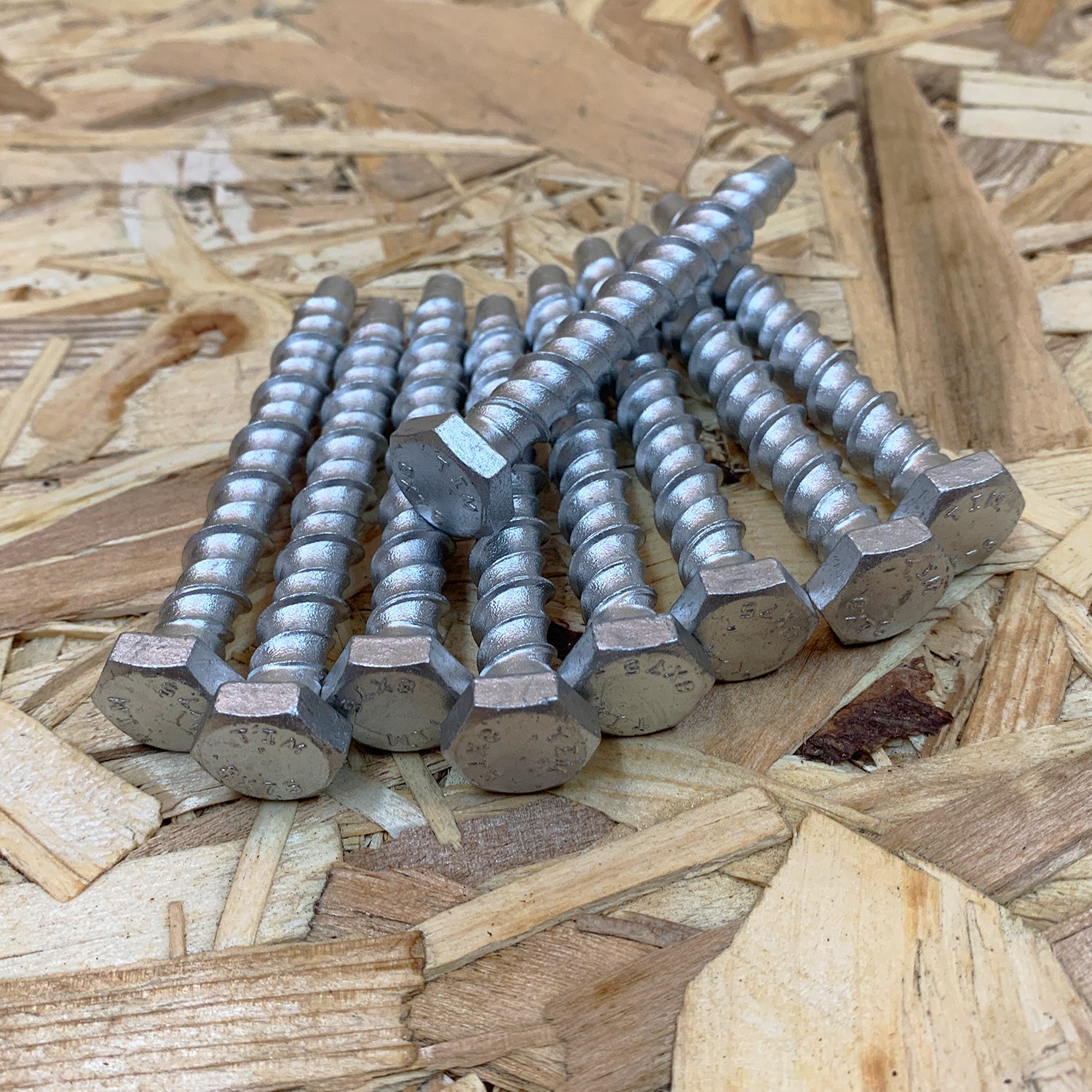 Silver Masonry Exterior Bolts Concrete Brick Stone and Wood Screws - Indoor Outdoors