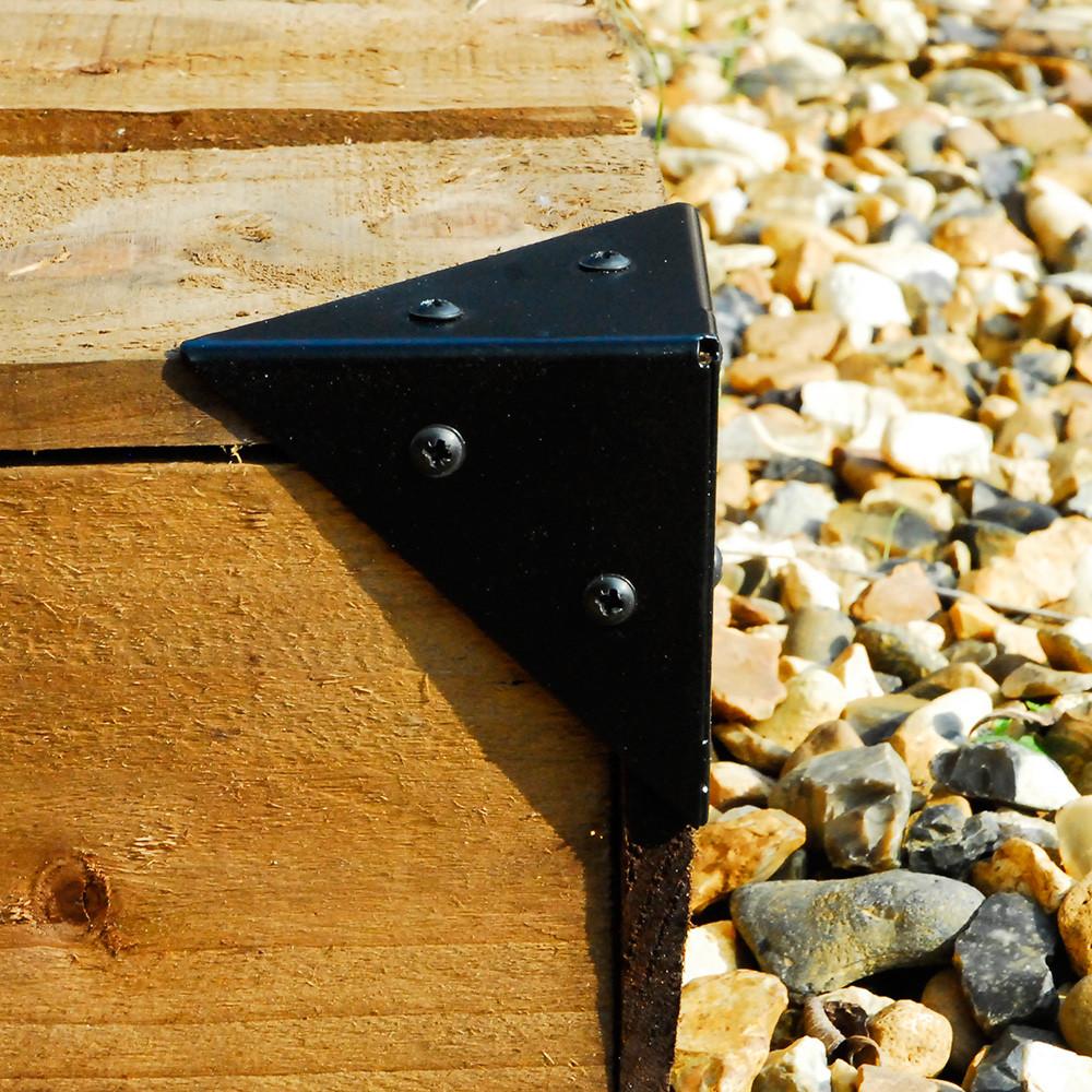 SleeperFit Steel Pyramid 10cm Corner Bracket - Reinforces Corners on Wooden Structures - Planters, Boxes, Raised Beds - Indoor Outdoors