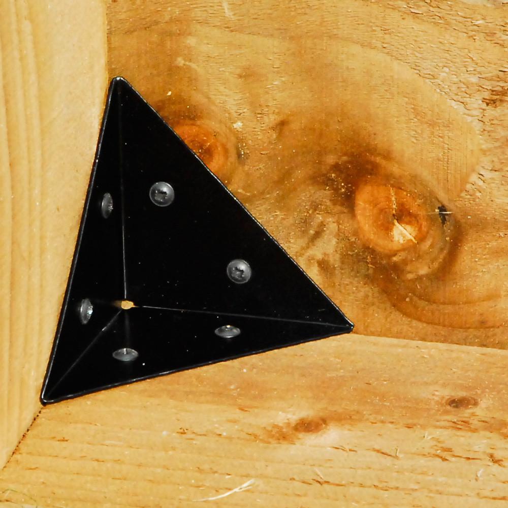 SleeperFit Steel Pyramid 10cm Corner Bracket - Reinforces Corners on Wooden Structures - Planters, Boxes, Raised Beds - Indoor Outdoors