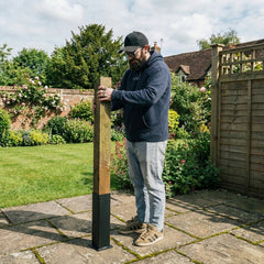 Slot-In Heavy Duty Removable Post Support Ground Sleeve Bracket for 4" / 100mm Wood