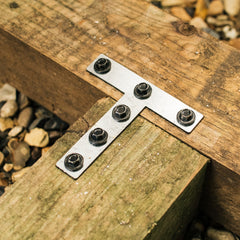 Universal CLS & Timber Bracket - 100 x 100mm Flat T-Plate Mending Bracket (Pack of 10)
