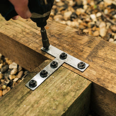 Universal CLS & Timber Bracket - 100 x 100mm Flat T-Plate Mending Bracket (Pack of 10)